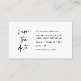 Informações Salve a data, cartão de gabinete moderno e minimal