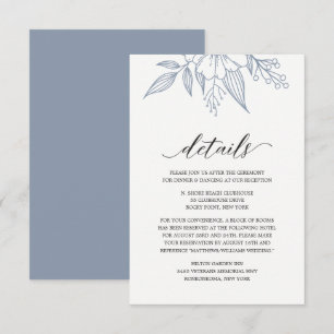 Informações Simples Cartão de Aluguer Floral de Casamento Dust