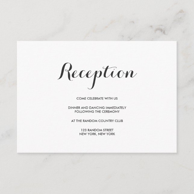 Informações Simples e Elegante | Cartão de Número de Mesa de C (Frente)