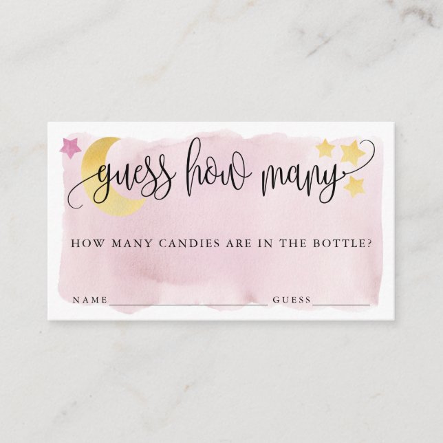 Informações Sobre A Lua, Rosa Imagine Quantos Cartão De Jogo (Frente)