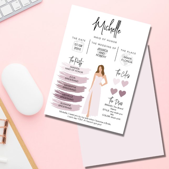 Informações sobre Bridesmaid Cartão de identidade  (Criador carregado)