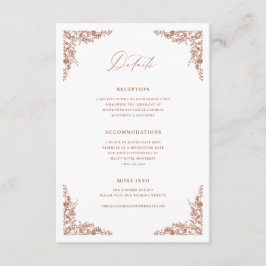 Informações sobre Casamento do Cartão de Recepção