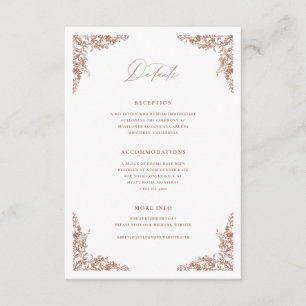 Informações sobre Casamento do Cartão de Recepção 