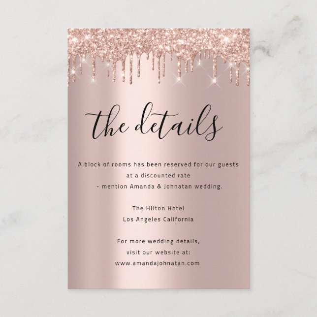 Informações sobre detalhes de casamento do cartão  (Frente)