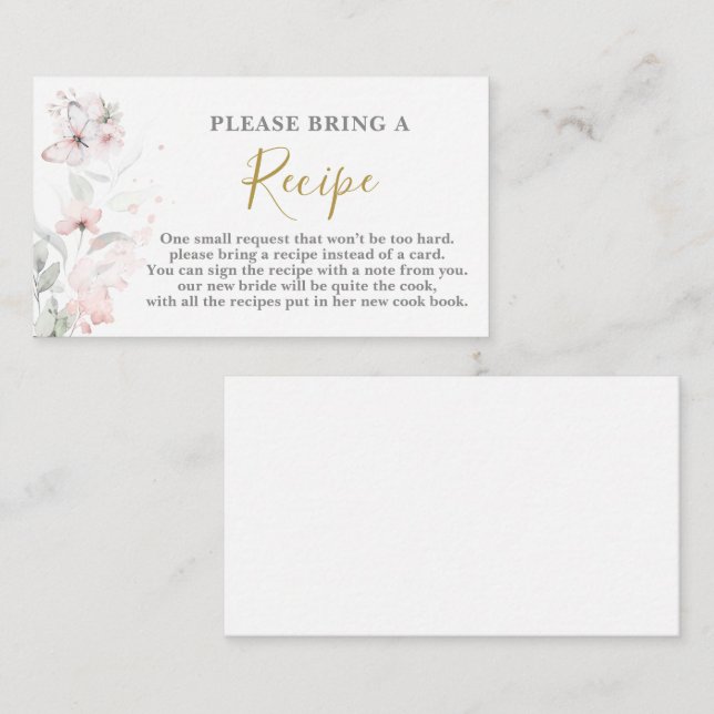 Informações Solicitação de Cartão de Receita de Chá de panela  (Frente/Verso)