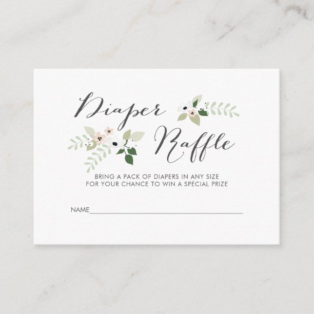 Informações Sorteio de Fraldas Meadow Blooms, cartão de convit (Frente)