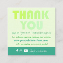 Trendy Obrigado Cartão de Apreciação do Cliente