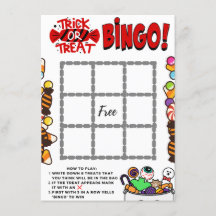 Trick ou Tratar Cartão de Gabinete Bingo