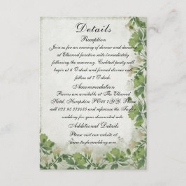 Informações Victorian Meadow - cartão de cercado de casamento