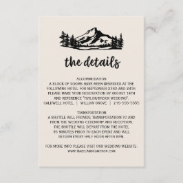 Informações Vintage Wilderness - Cartão Detalhado de Casamento