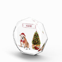Inglês Buldogue Engraçado Cachorro de Natal com Ár