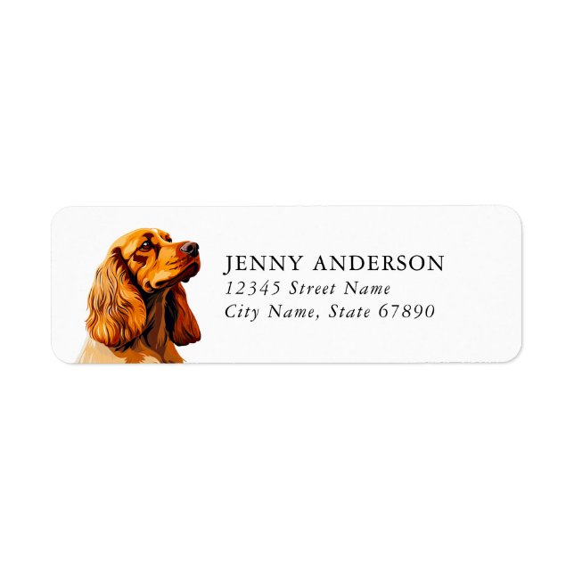 Inglês Cocker Spaniel Dog Devolve Etiquetas (Frente)