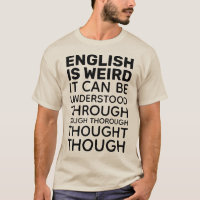 Inglês é uma camiseta de idioma estranho