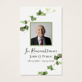 Inglês Ivy Vine Greenery Memorial Funeral