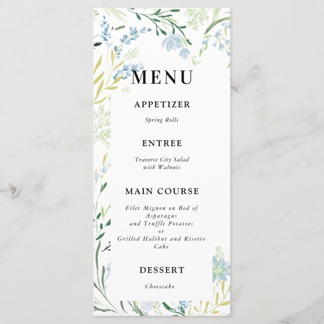Inglês Meadow delicated flower Menu (Frente)