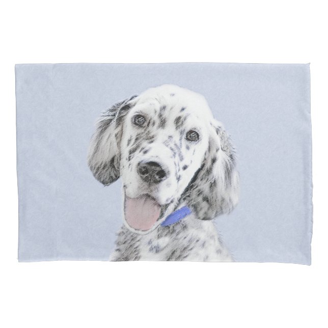 Inglês Setter Blue Belton pintando arte canina (Frente)