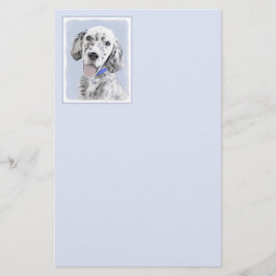 Inglês Setter Blue Belton pintando arte canina