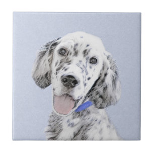 Inglês Setter Blue Belton pintando arte canina