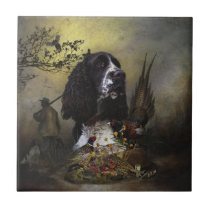 Inglês Springer Spaniel com faisão