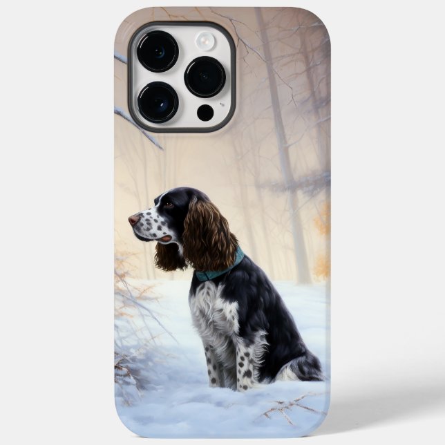 Inglês Springer Spaniel Deixe-o nevar Natal (Verso)