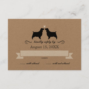 Inglês Springer Spaniel Silhouettes Casamento RSVP