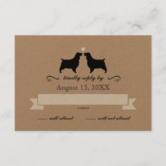 Inglês Springer Spaniel Silhouettes Casamento RSVP