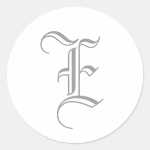 Inglês velho cinzento da etiqueta do monograma da