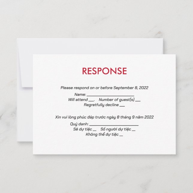 Inglês, Vietnamita - Design moderno convite (Frente)