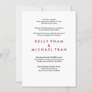 Inglês, Vietnamita - Design moderno convite