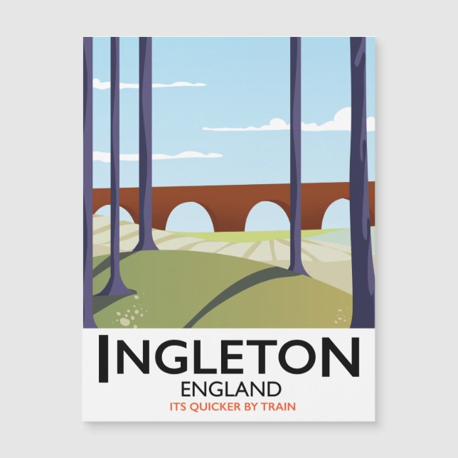 Ingleton England, comboio viagem poser (Frente)