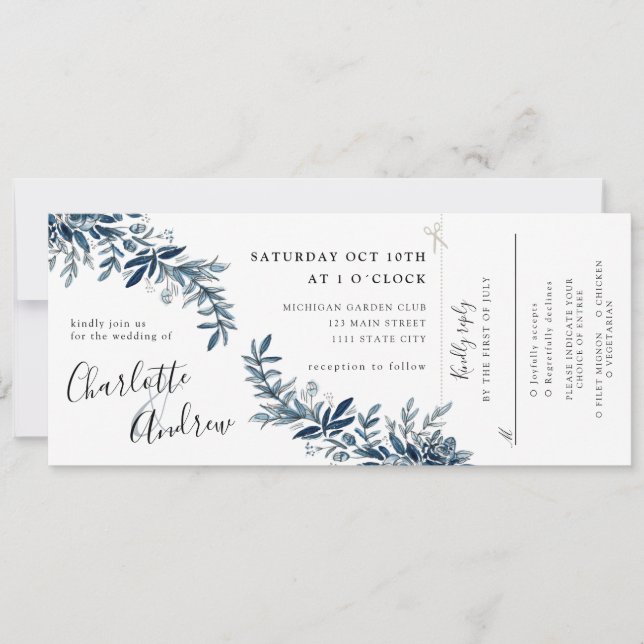 íngo convite para o casamento floral w rsvp anexad (Frente)