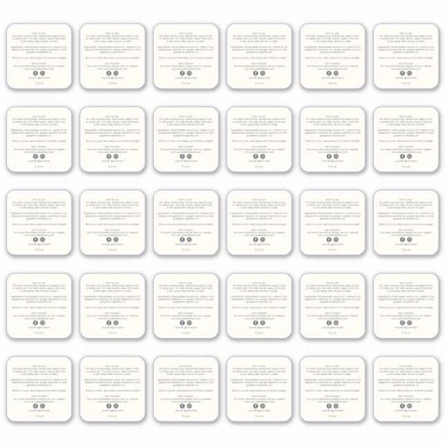 Ingredientes de Produtos de Beleza Adesivo 2 poleg (Frente)