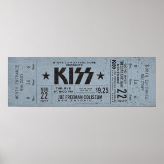 Ingresso de Concerto KISS – Impressão de Arte em P