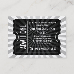 Ingresso para Evento Preto + Branco, Tamanho de Ca