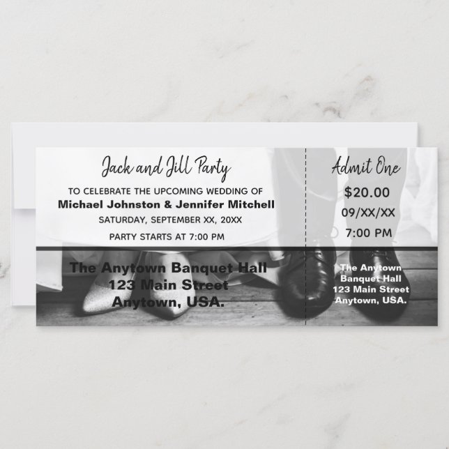 Ingresso para o Casamento de Jack e Jill (Frente)
