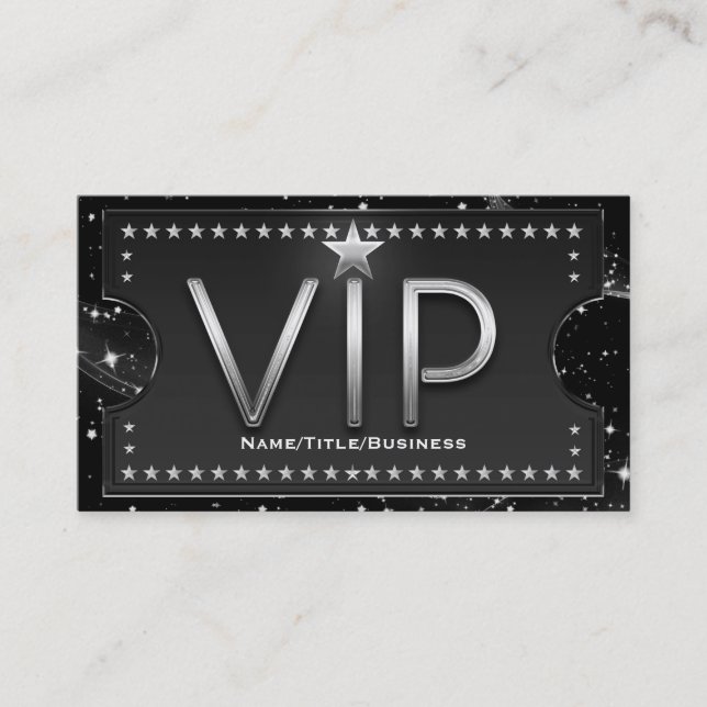 Ingresso Personalizado VIP Black & Silver Chic Gla (Frente)