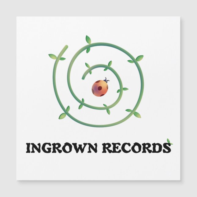Ingrown Records Ladybug Spiral Grande Carta Magnét (Frente)