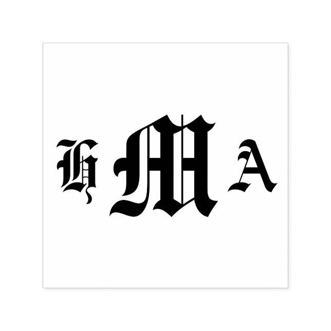 Iniciais Antigas em Inglês - Carimbo de Autoimpres (Design)