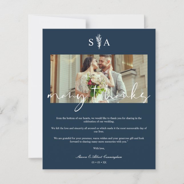 Iniciais Botânicas De Foto De Casamento Barato Mui (Frente)