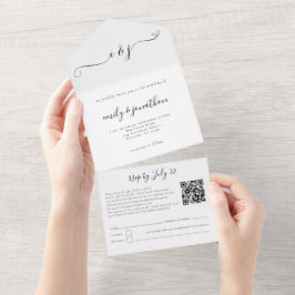 Iniciais Código QR de Letra Elegante Qualquer Cor