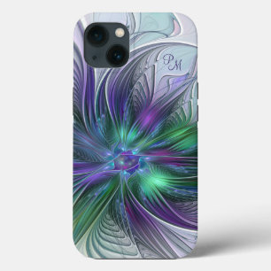 Iniciais de Arte Fractal Abstrato de Flor Verde Ro