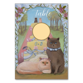 Iniciais de Casal de Cat - Cartões de Mesa de casa