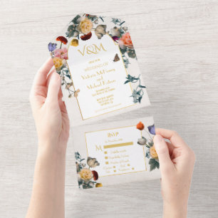 Iniciais de Casamento Leves e Arejadas com Tema Fl