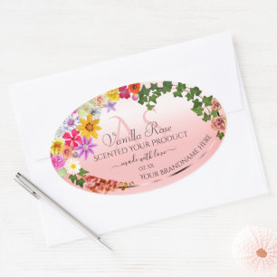 Iniciais de Etiquetas de Produto de Pastel Floral