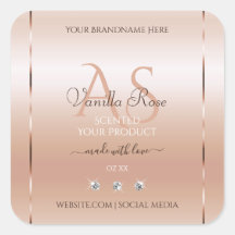 Iniciais de etiquetas do produto Pastel Rosa Coral