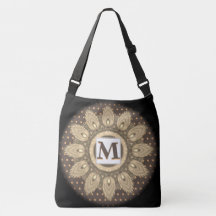 Iniciais de grande saco de tote de corpo cruzado p