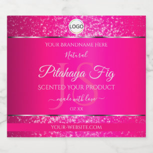 Iniciais de logotipo prata rosa Etiquetas de produ