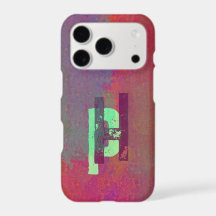 Iniciais de Monograma Arte Funky Purple Verde Grun