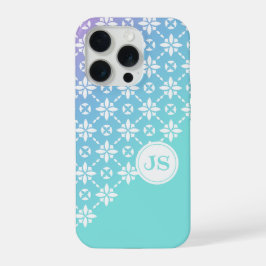 Iniciais de Monograma de Padrão de Flor Arco-Íris 