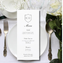 Iniciais de Monograma Moderno Minimalista Cardápio